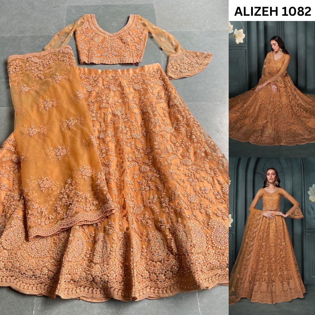 Bridal Heritage Vol 5 By Alizeh Party Wear Net Lehenga Choli Wholesale Online
